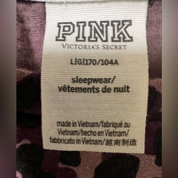 PINK”VICTORIA SECRET” SIZE L PURPLE & BLACK TOP - Picture 5 of 6